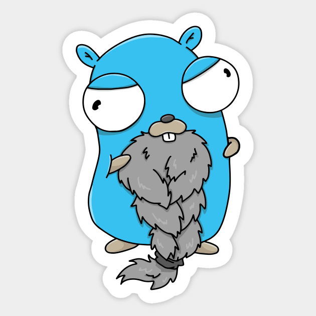 Braided Beard Gopher Sticker by MariaNinfa